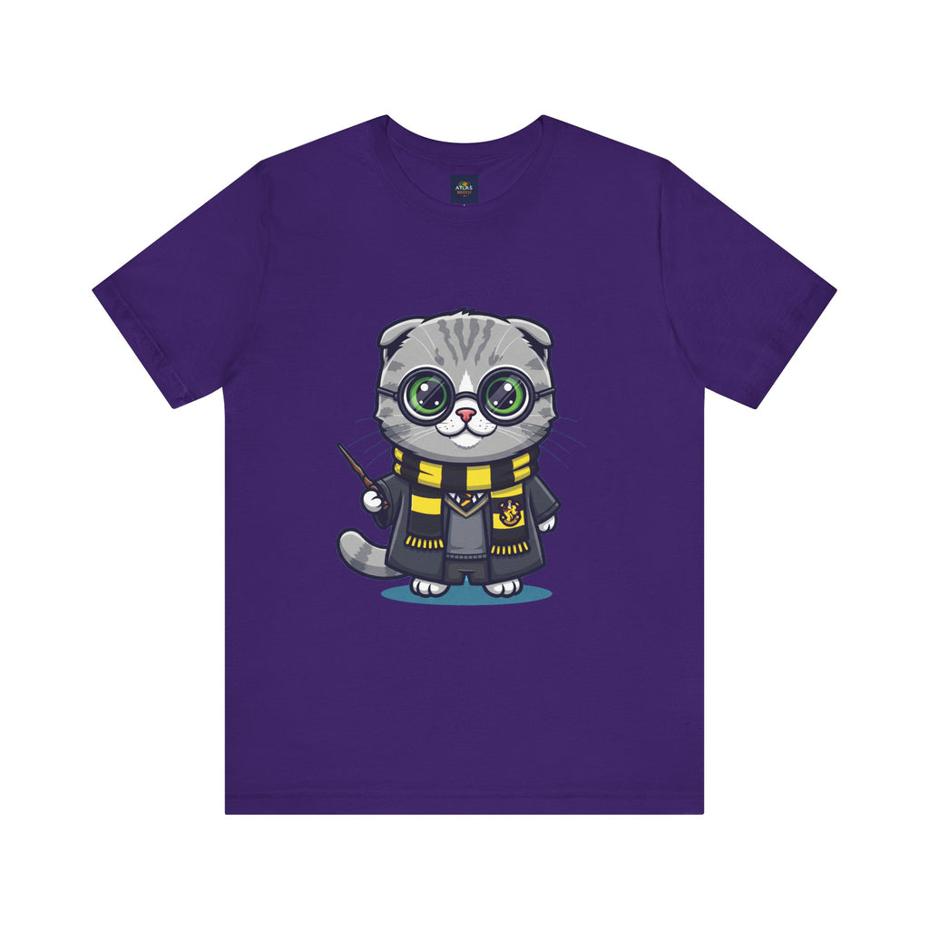 Hufflepurr Harry Potter T-Shirt - Funny Wizarding World Tee | Cute Potter Cat Gift - Atlas Briefly
