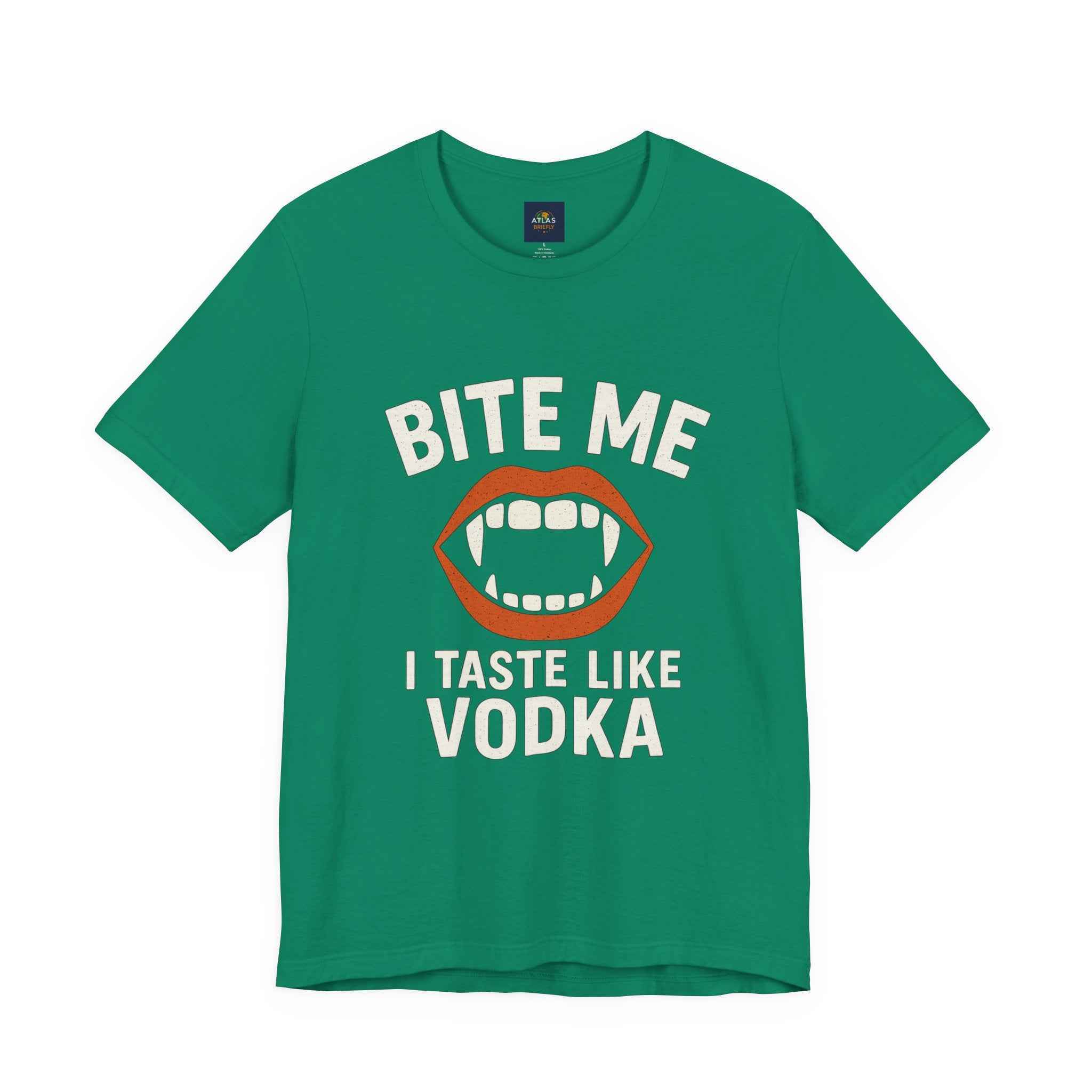 Funny Halloween Vodka T-Shirt – “Bite Me, I Taste Like Vodka” - Atlas Briefly