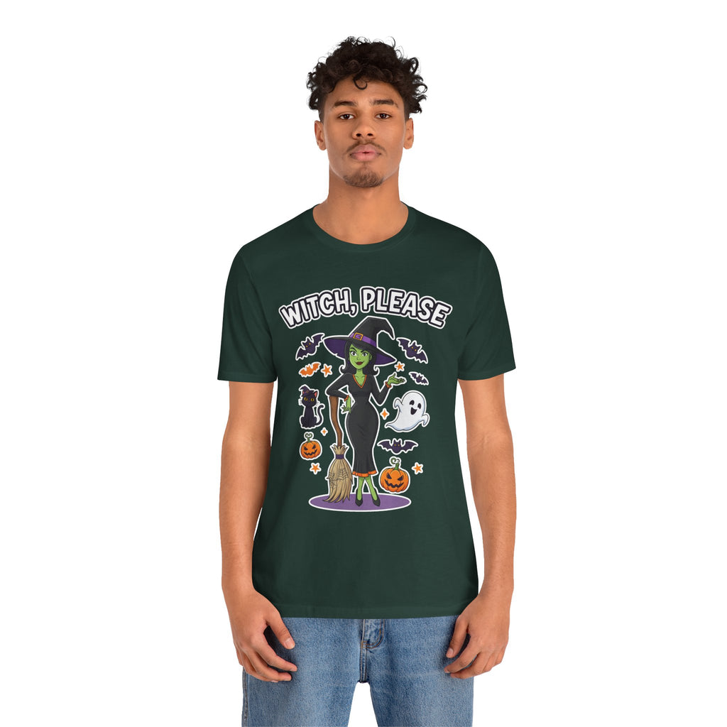 Witch Please Halloween T-Shirt - Sassy Witch Tee with Pumpkin Design | Funny Halloween Shirt - Atlas Briefly