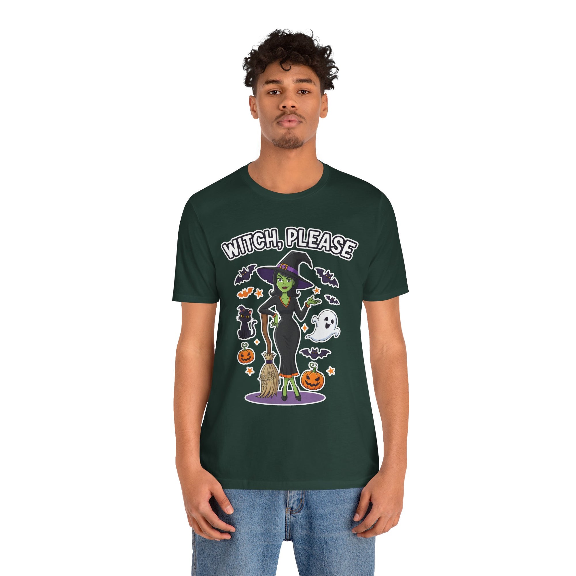 Witch Please Halloween T-Shirt - Sassy Witch Tee with Pumpkin Design | Funny Halloween Shirt - Atlas Briefly