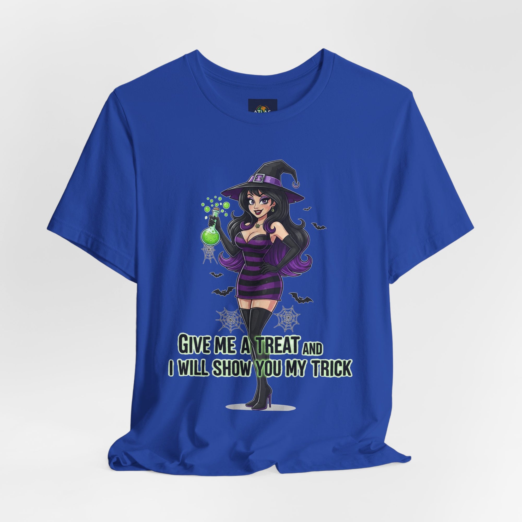 Sexy Witch Halloween T-Shirt - Flirty Witch Costume Tee | Trick or Treat Halloween Shirt - Atlas Briefly