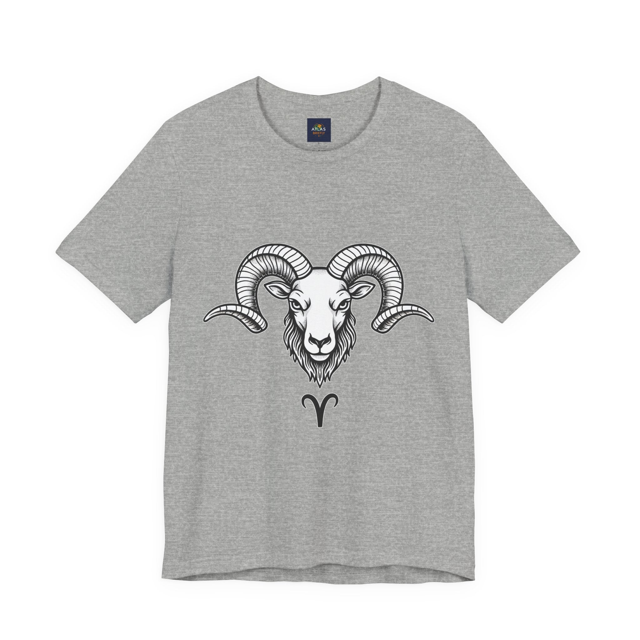Aries Horoscope Tee - Unisex Black and White Minimal Design