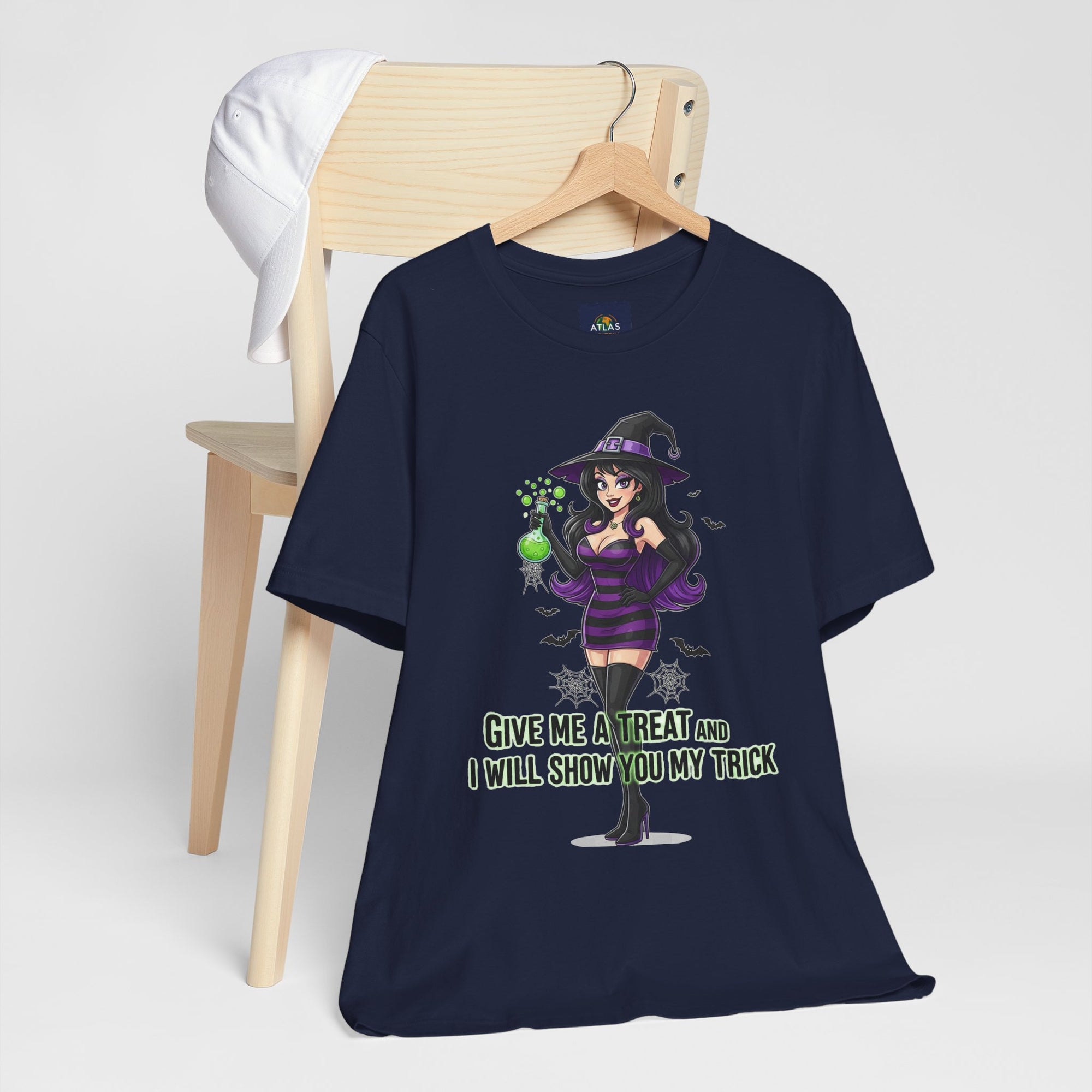 Sexy Witch Halloween T-Shirt - Flirty Witch Costume Tee | Trick or Treat Halloween Shirt - Atlas Briefly