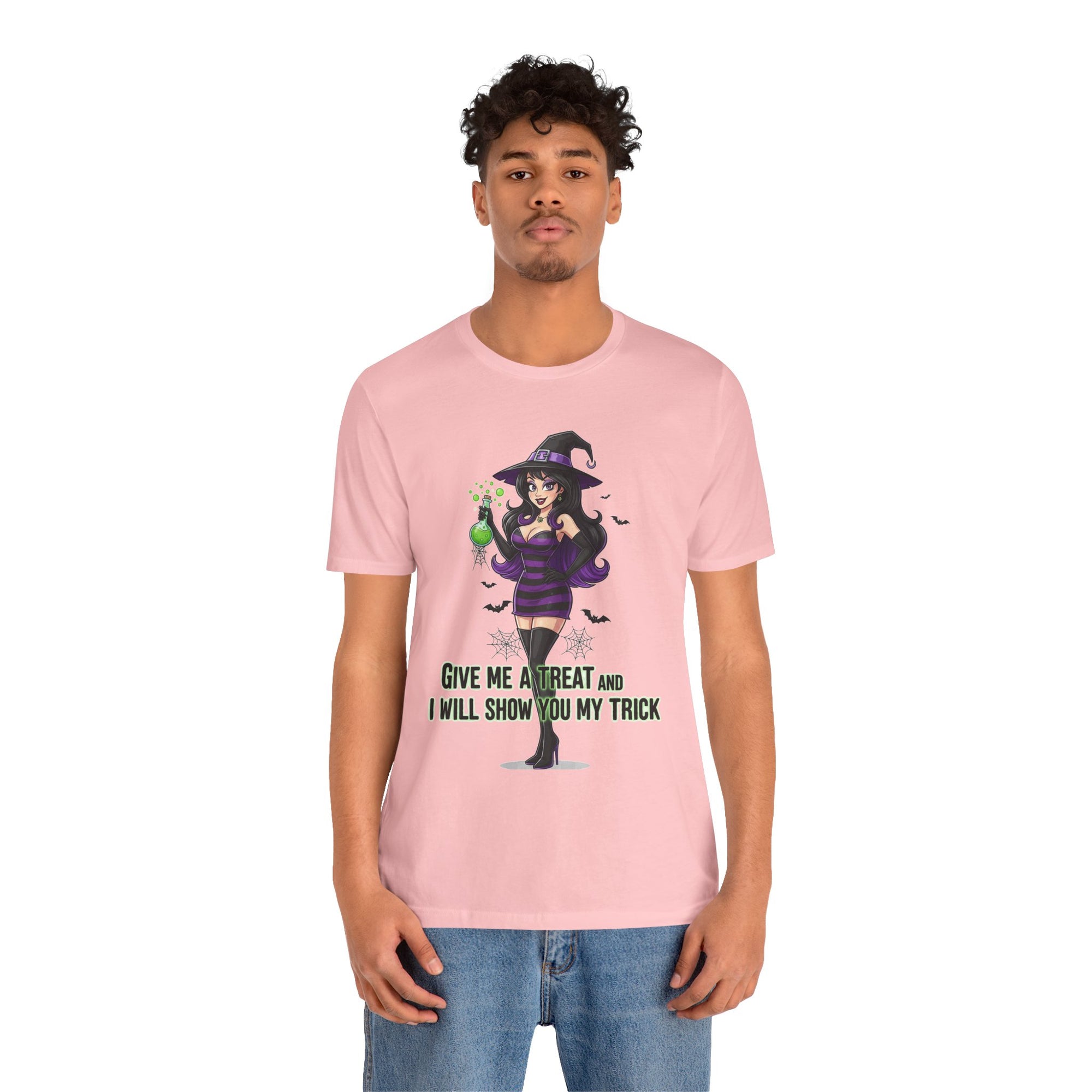 Sexy Witch Halloween T-Shirt - Flirty Witch Costume Tee | Trick or Treat Halloween Shirt - Atlas Briefly