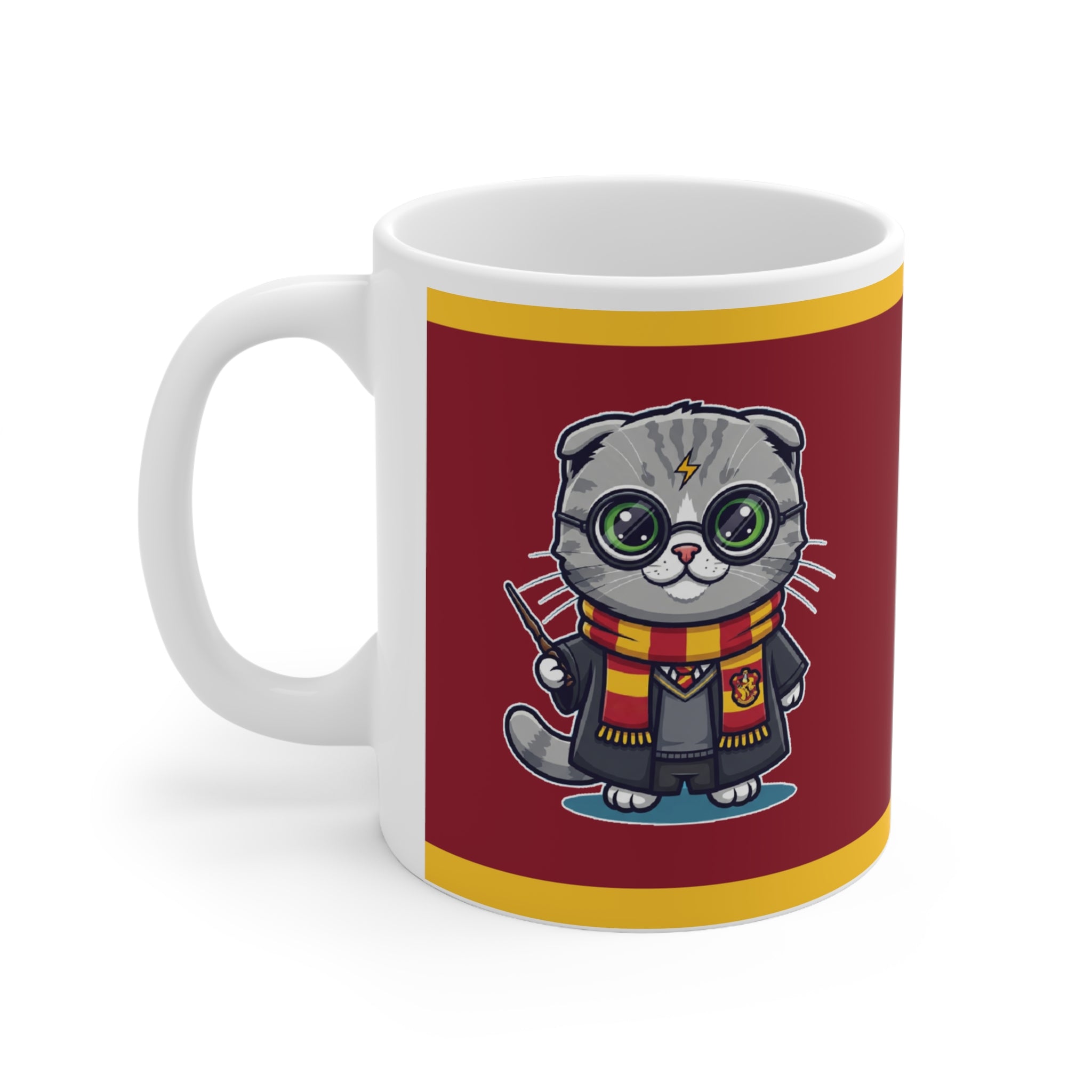 Harry Potter Gryffinclaw Cat Mug - Cute Wizard Kitty Coffee Cup | Adorable Potter Gift