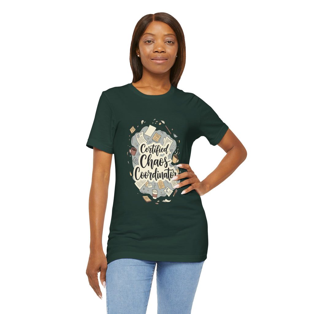 Certified Chaos Coordinator T-Shirt - Funny Mom Teacher Gift | Organized Chaos Tee - Atlas Briefly