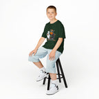 Eat Drink and Be Scary Kids Halloween T-Shirt | Cute Ghost Skeleton Pumpkin Cat Shirt for Boys Girls Trick or Treat Tee - Atlas Briefly