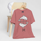 Pisces Zodiac T-shirt - Minimalist Black and White Unisex Tee