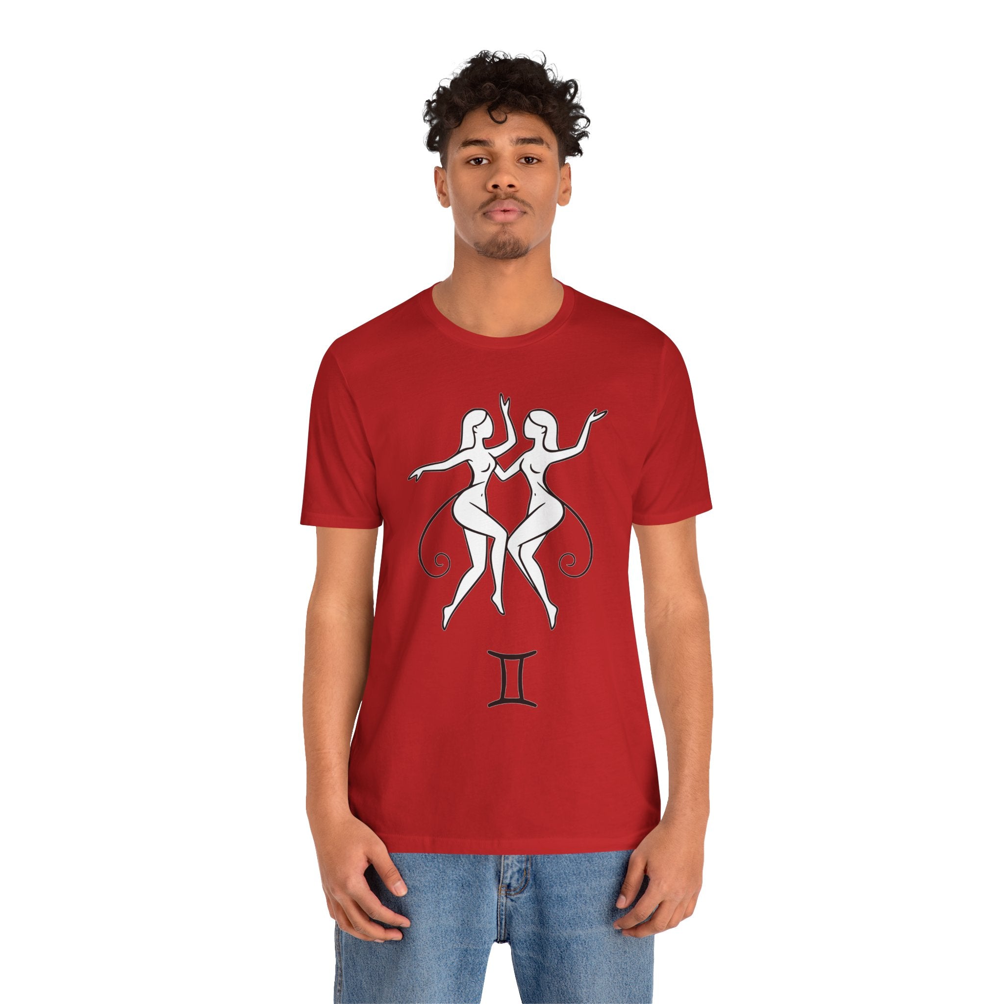 Gemini Zodiac Tee - Minimalistic Black and White Unisex Design
