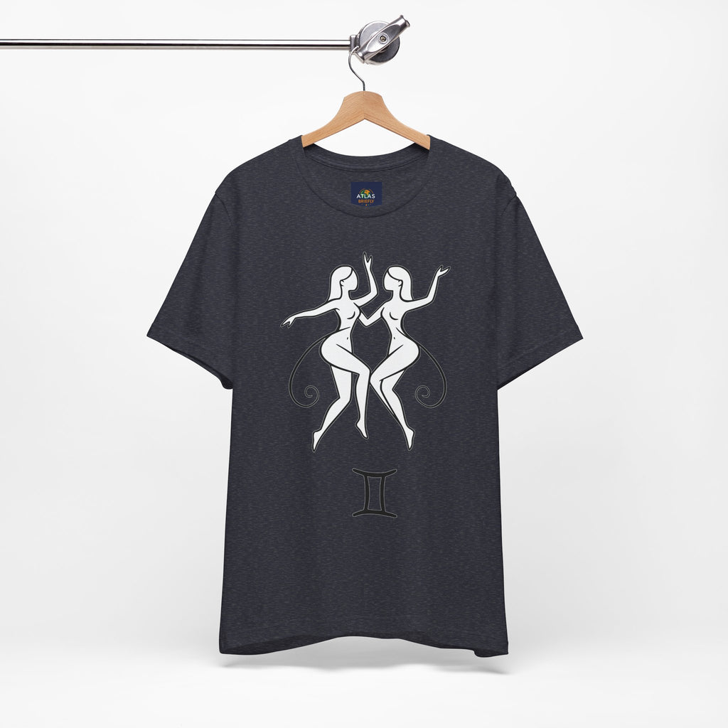 Gemini Zodiac Tee - Minimalistic Black and White Unisex Design