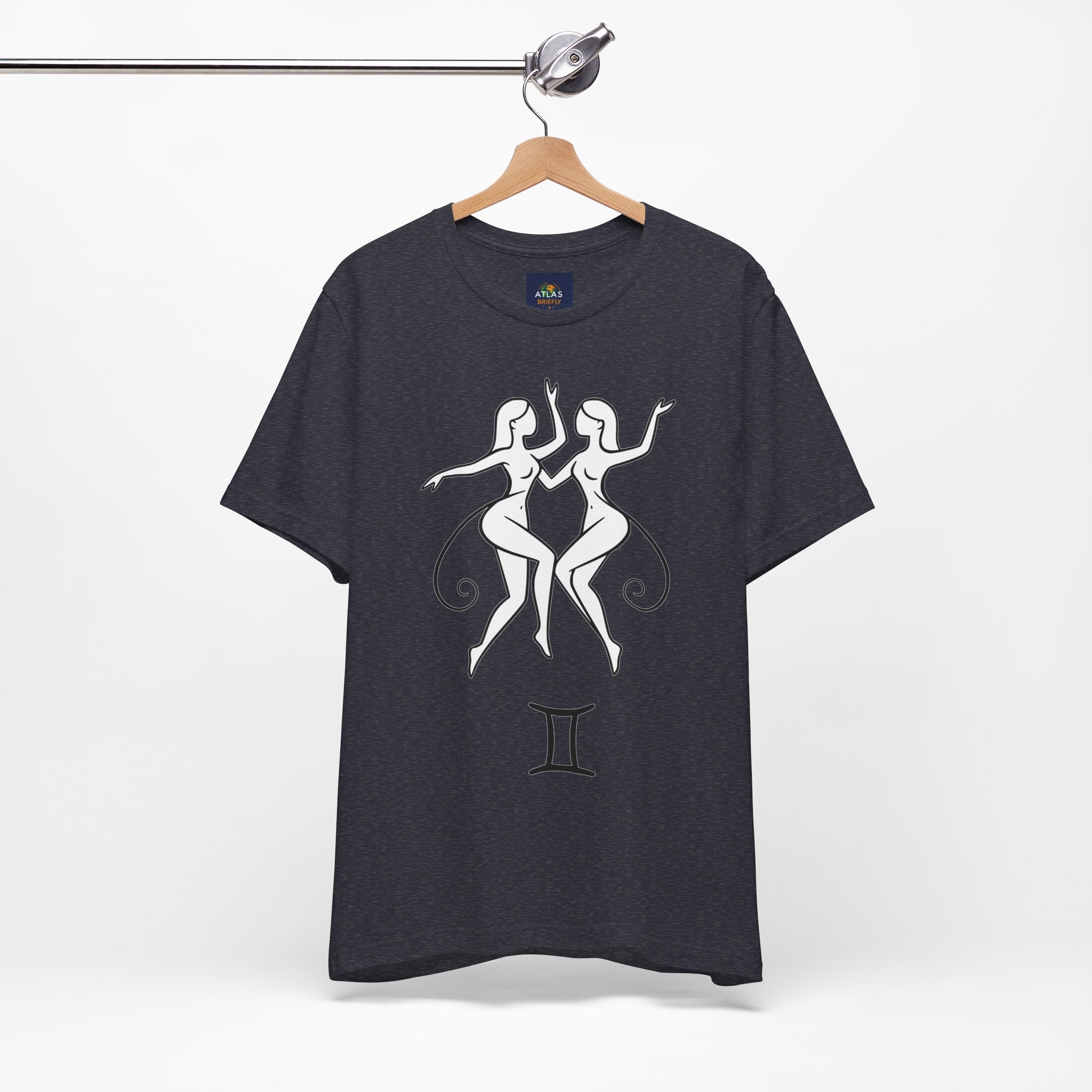Gemini Zodiac Tee - Minimalistic Black and White Unisex Design