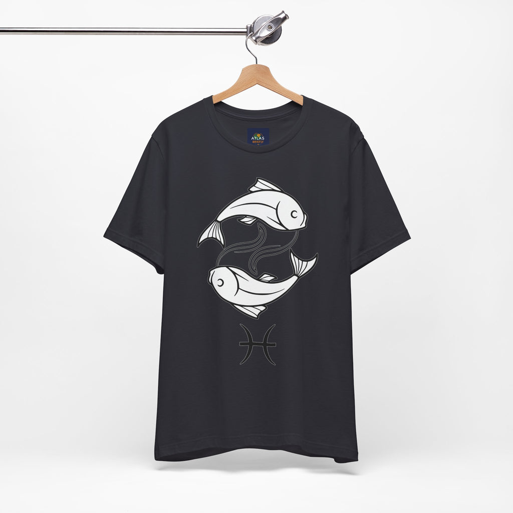 Pisces Zodiac T-shirt - Minimalist Black and White Unisex Tee