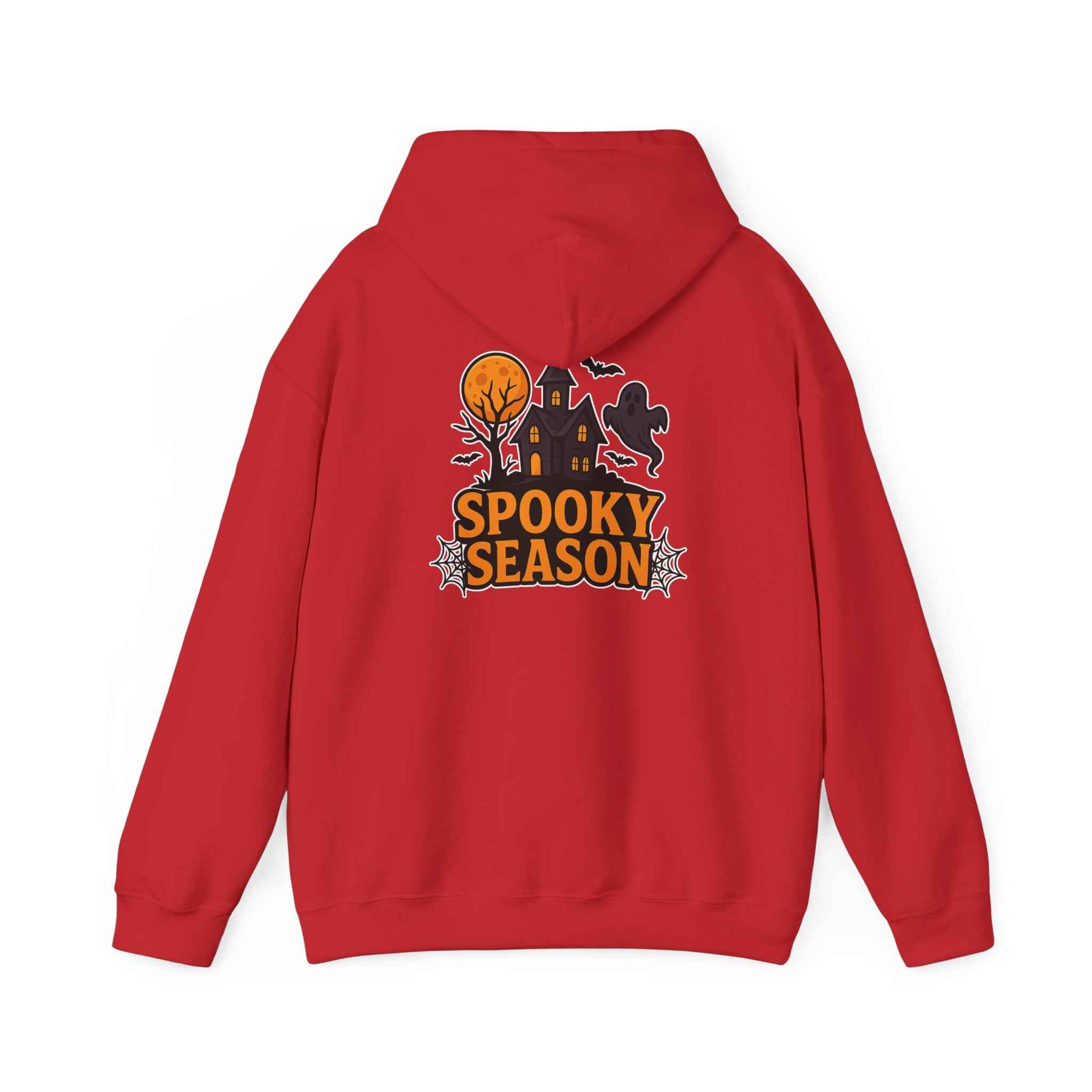 Spooky Season Halloween Hoodie - Haunted House Ghost Bat Design | Cozy Halloween Sweatshirt - Atlas Briefly