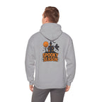 Spooky Season Halloween Hoodie - Haunted House Ghost Bat Design | Cozy Halloween Sweatshirt - Atlas Briefly