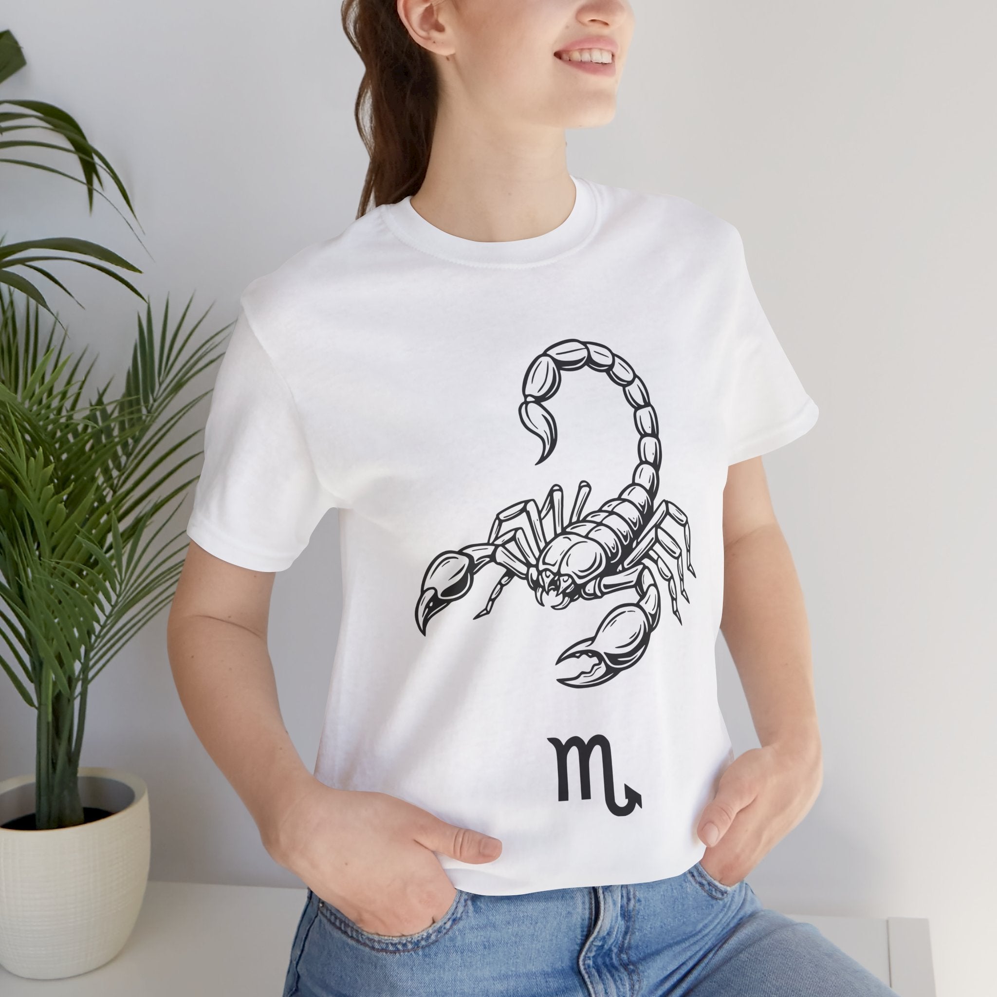 Scorpio Zodiac Tee - Unisex Minimalist Black and White Design
