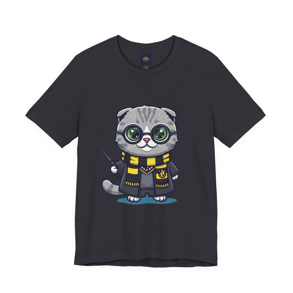 Hufflepurr Harry Potter T-Shirt - Funny Wizarding World Tee | Cute Potter Cat Gift - Atlas Briefly