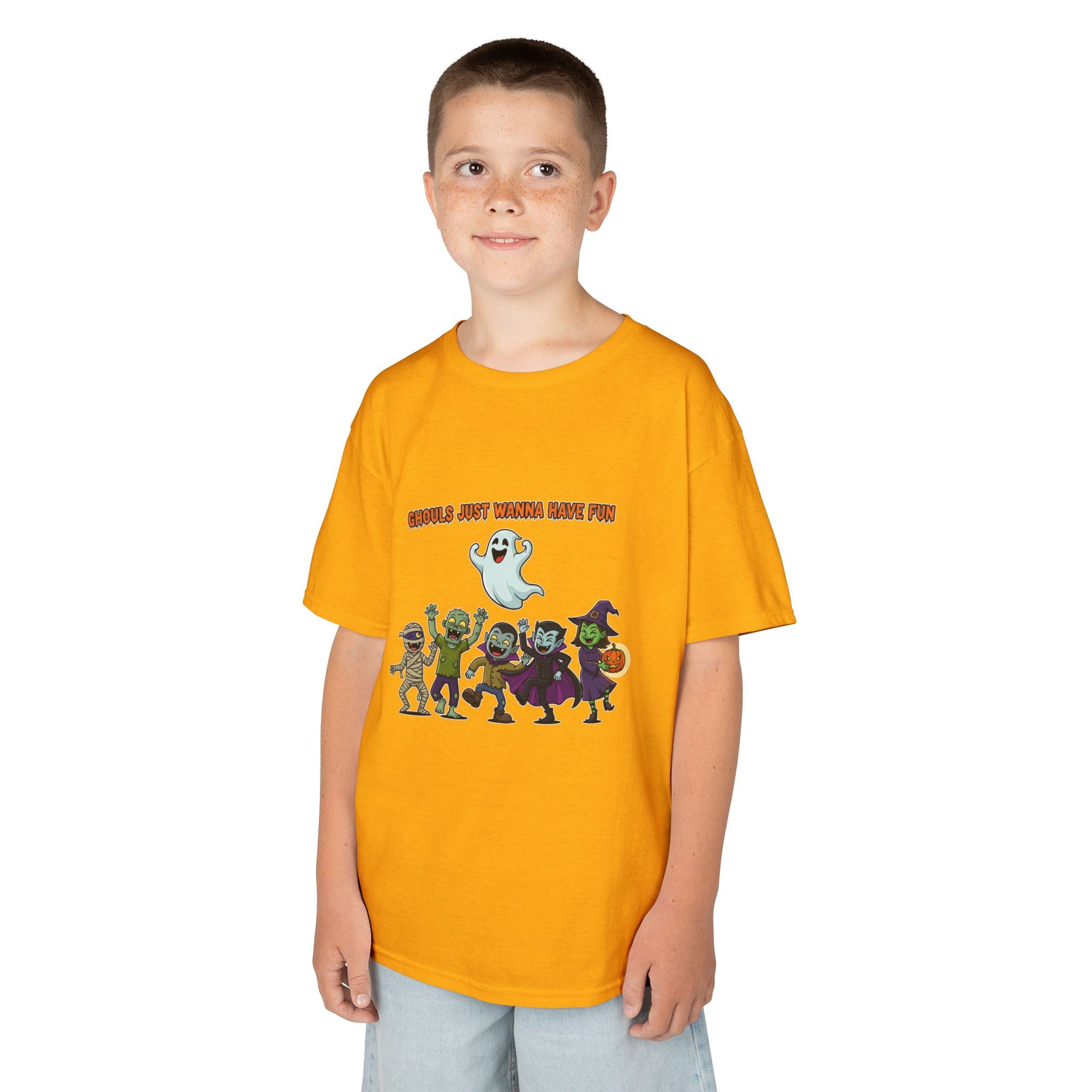 Ghouls Just Wanna Have Fun Kids Halloween T-Shirt | Funny Ghost Mummy Zombie Vampire Witch Shirt for Boys & Girls Trick or Treat Tee - Atlas Briefly