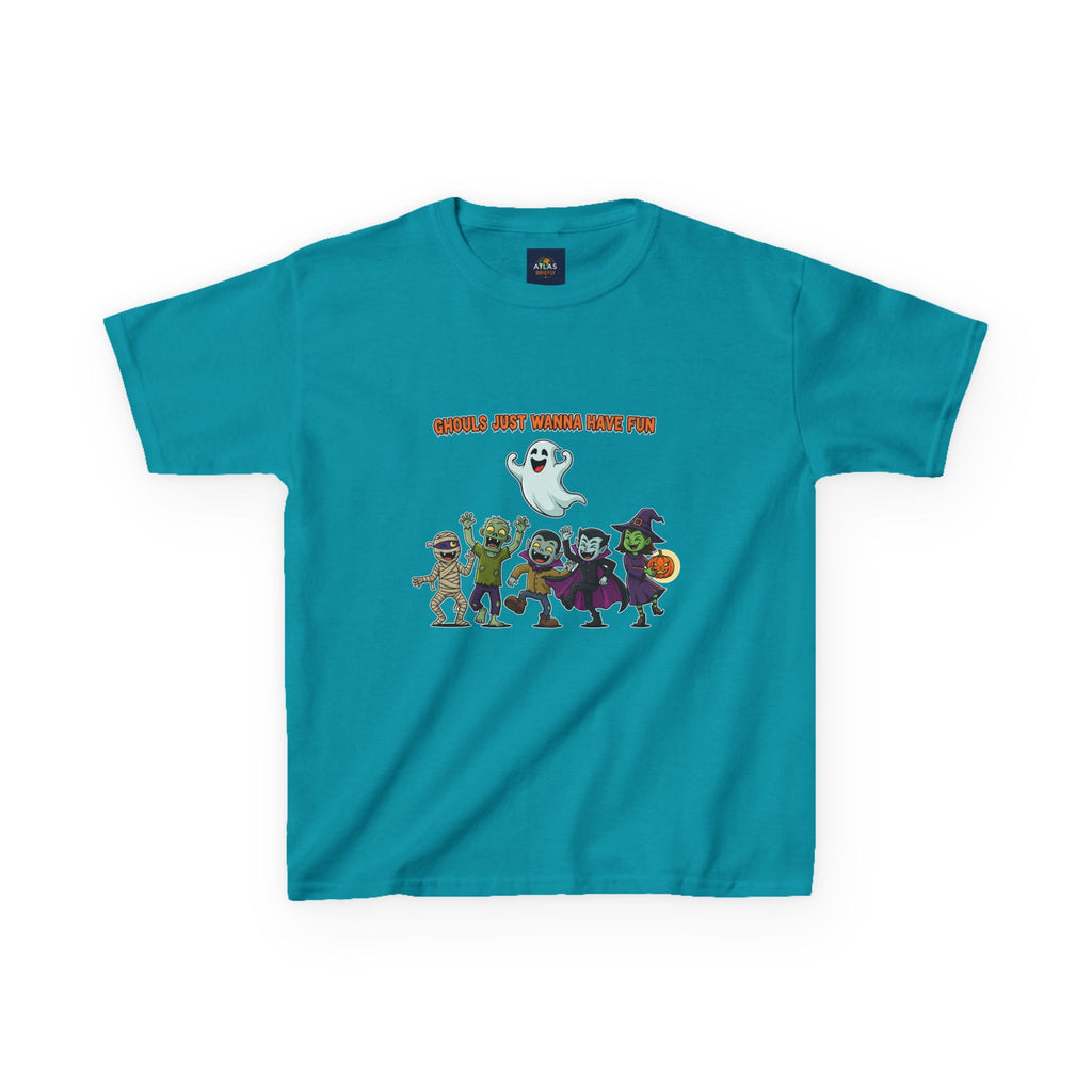 Ghouls Just Wanna Have Fun Kids Halloween T-Shirt | Funny Ghost Mummy Zombie Vampire Witch Shirt for Boys & Girls Trick or Treat Tee - Atlas Briefly