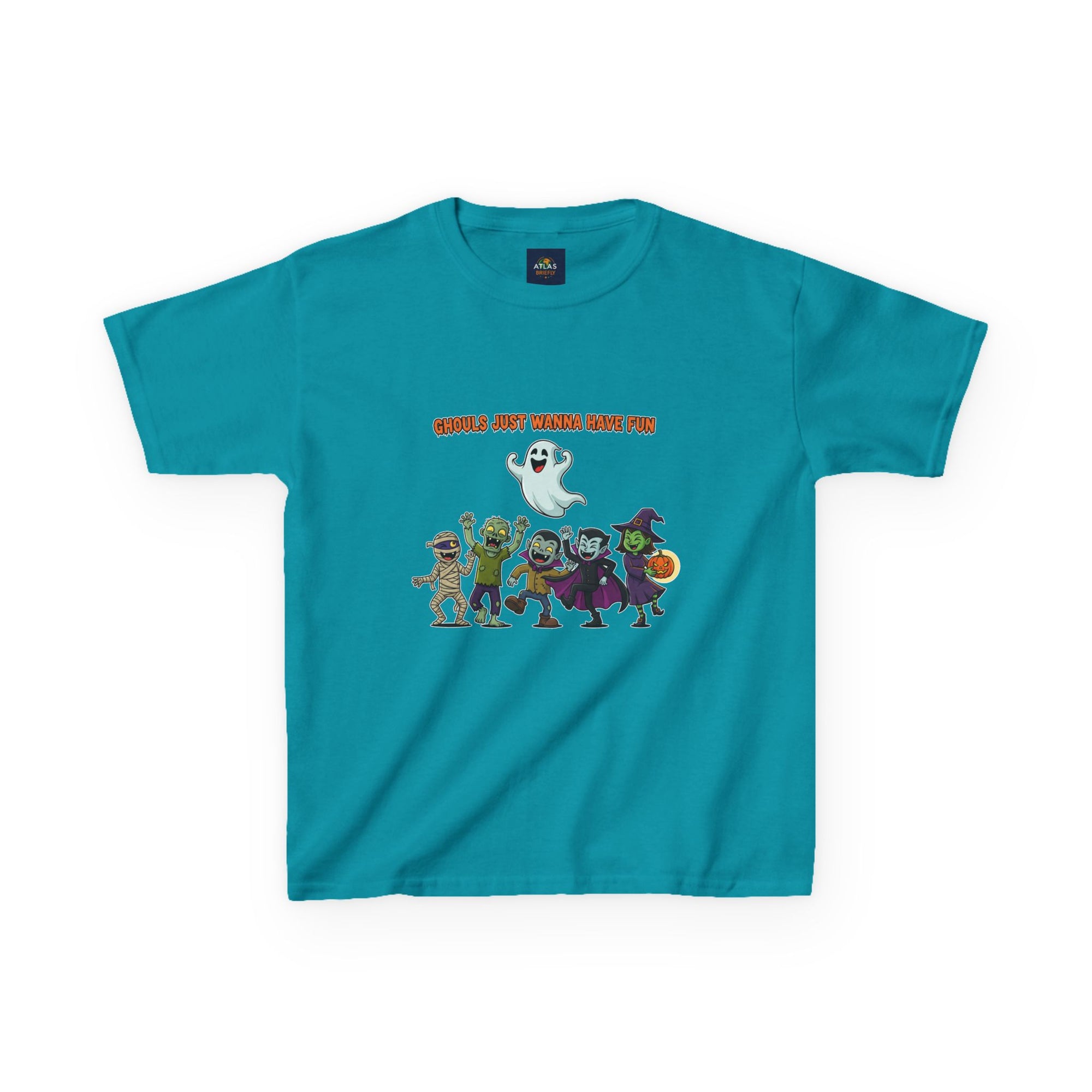 Ghouls Just Wanna Have Fun Kids Halloween T-Shirt | Funny Ghost Mummy Zombie Vampire Witch Shirt for Boys & Girls Trick or Treat Tee - Atlas Briefly
