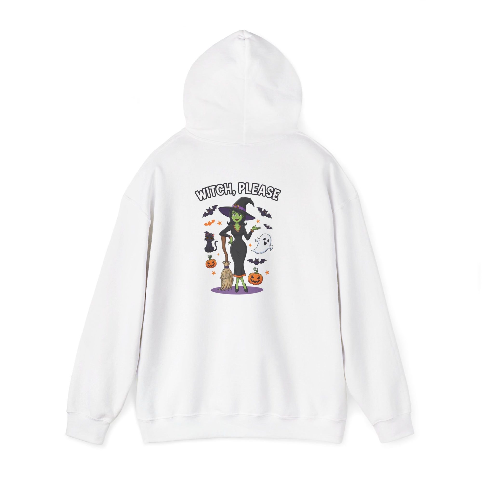 Witch Please Halloween Hoodie - Sassy Witch Sweatshirt with Pumpkin & Ghost Design | Halloween Apparel - Atlas Briefly