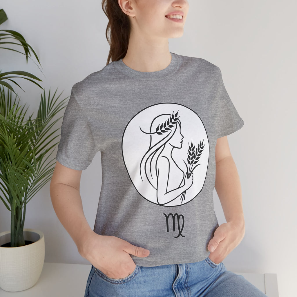 Virgo Zodiac Tee - Minimalist Black and White Unisex T-Shirt