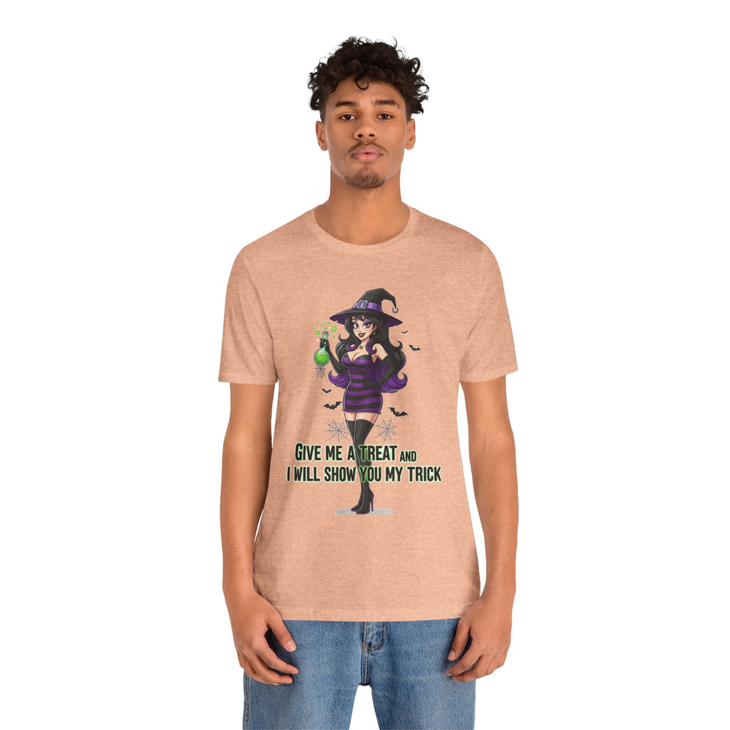Sexy Witch Halloween T-Shirt - Flirty Witch Costume Tee | Trick or Treat Halloween Shirt - Atlas Briefly