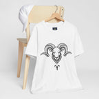 Aries Horoscope Tee - Unisex Black and White Minimal Design