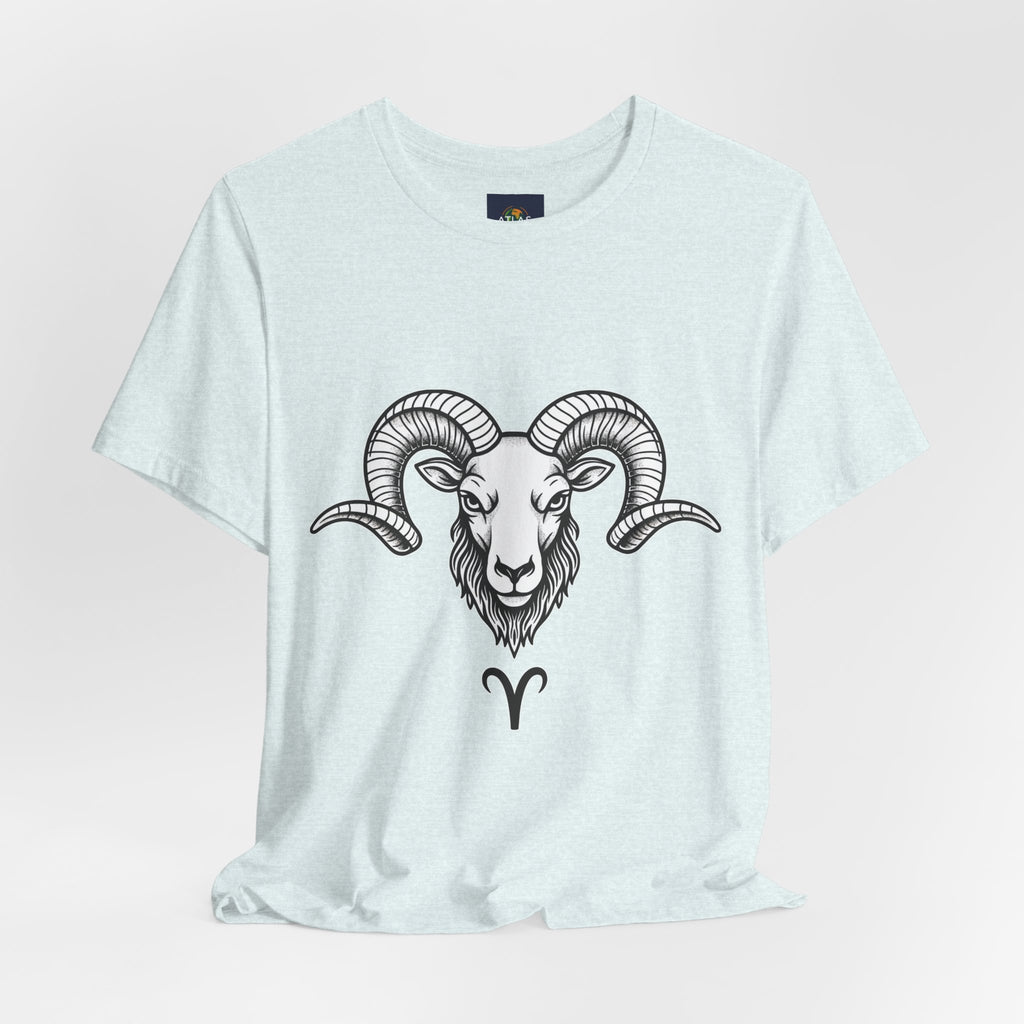 Aries Horoscope Tee - Unisex Black and White Minimal Design