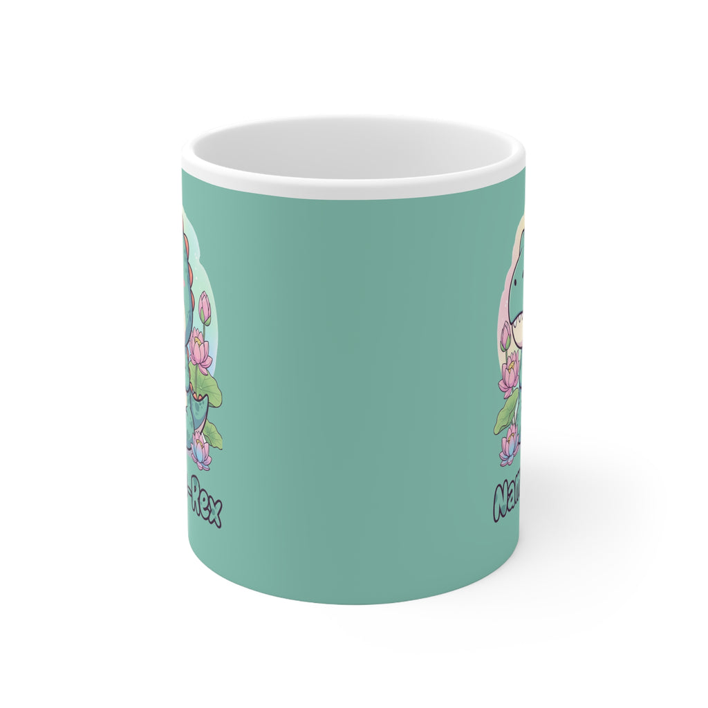 NamasTe-Rex Mug - Funny Yoga Coffee Cup for Dinosaurs | Unique Zen T-Rex Gift