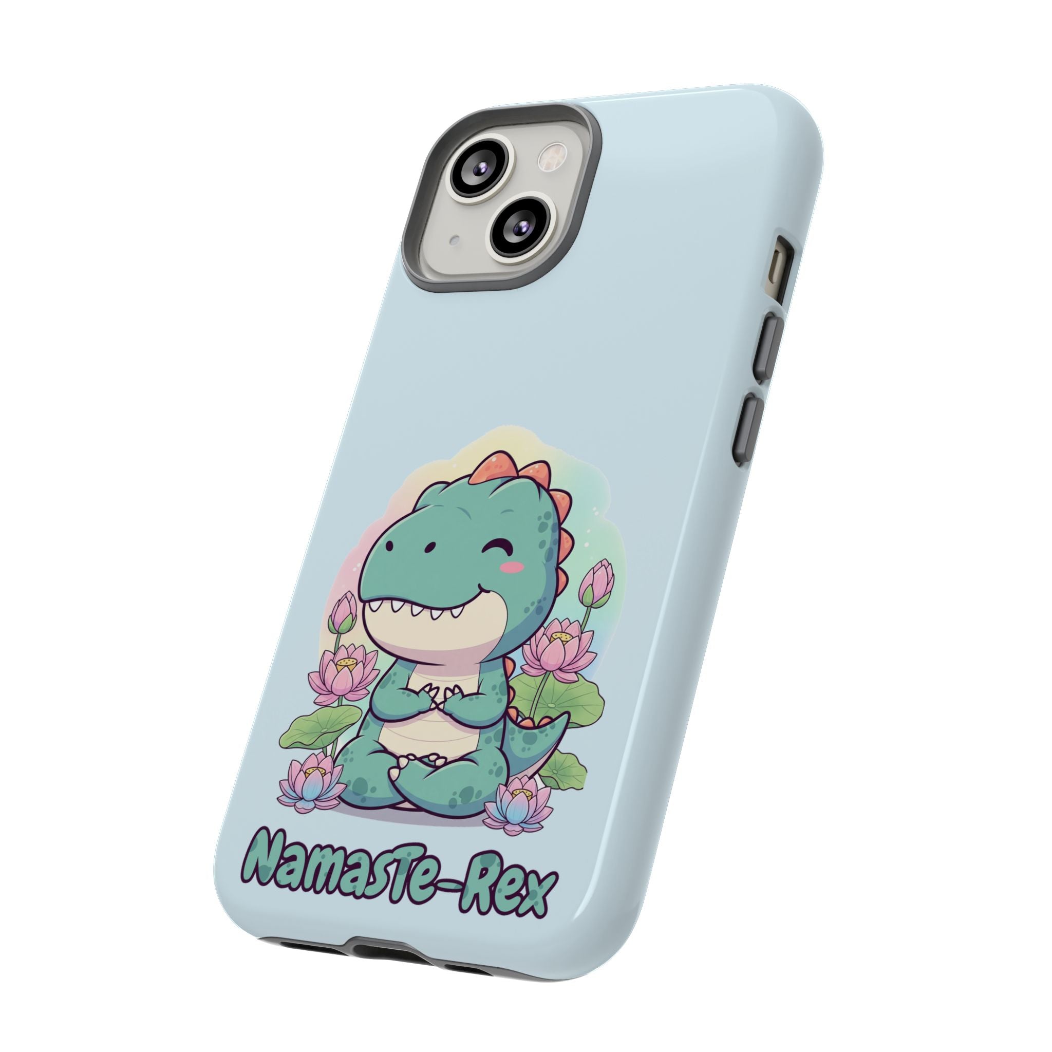 NamasTe-Rex Meditating Dinosaur Phone Case - Funny Yoga T-Rex Mobile Cover | Zen Tech Gift - Atlas Briefly