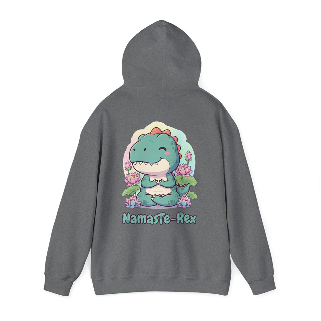 NamasTe-Rex Meditating Dinosaur Hoodie - Funny Yoga Sweatshirt | Zen T-Rex Gift - Atlas Briefly