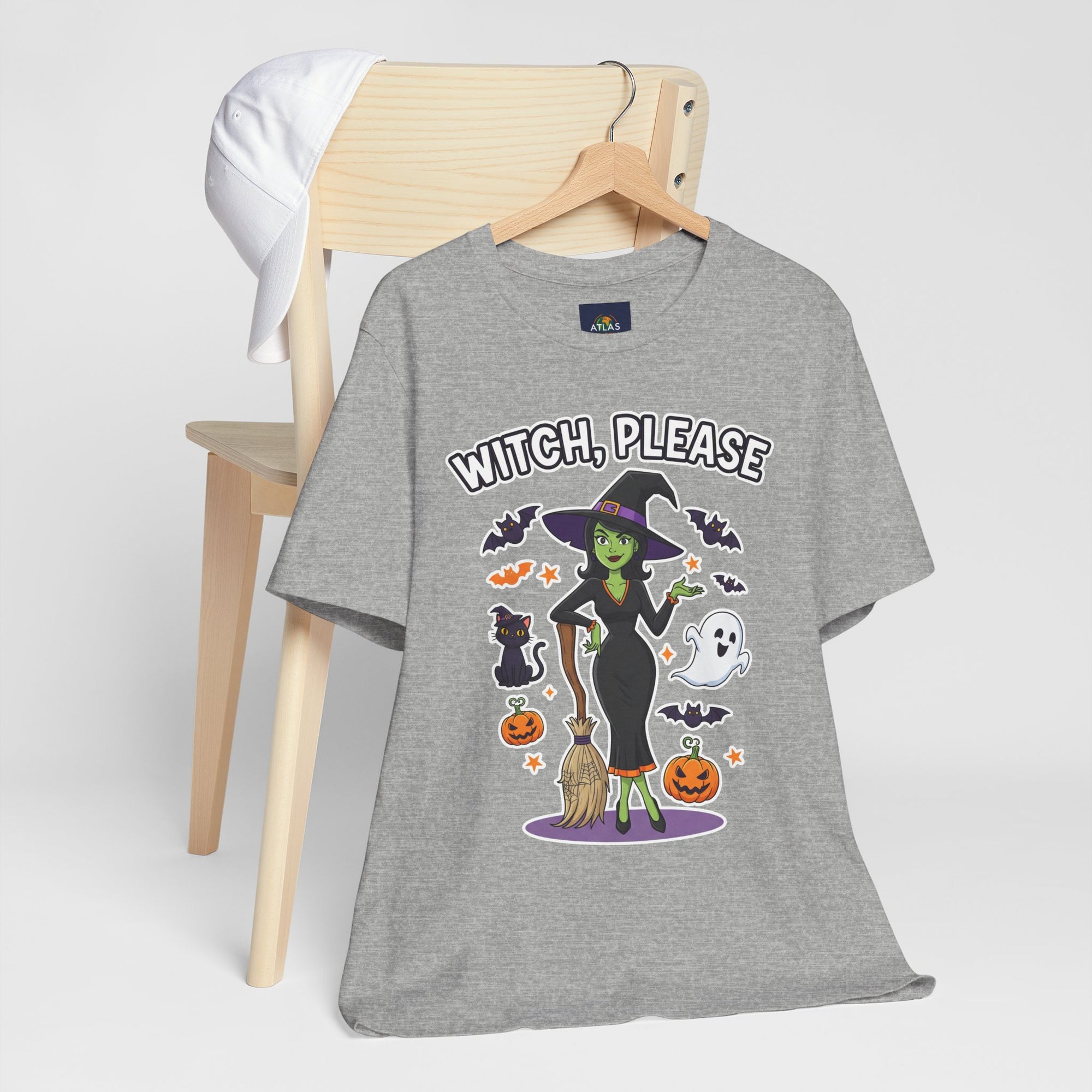 Witch Please Halloween T-Shirt - Sassy Witch Tee with Pumpkin Design | Funny Halloween Shirt - Atlas Briefly