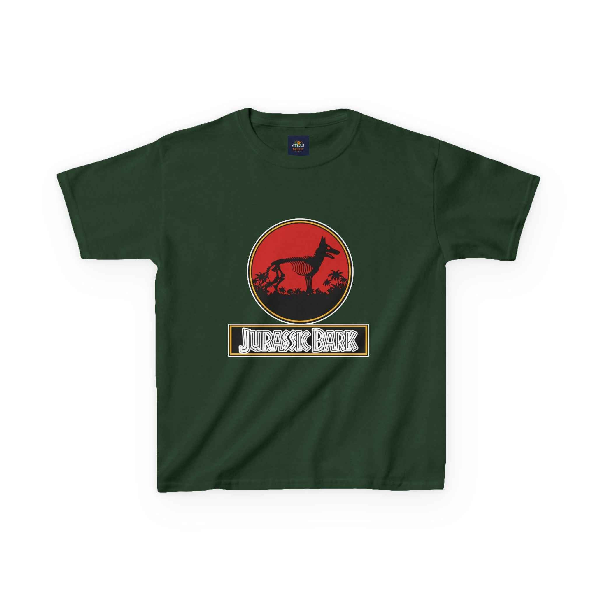 Kids German Shepherd T-Shirt - Fun Jurassic Bark Tee for Kids with Worldwide Shipping - Atlas Briefly