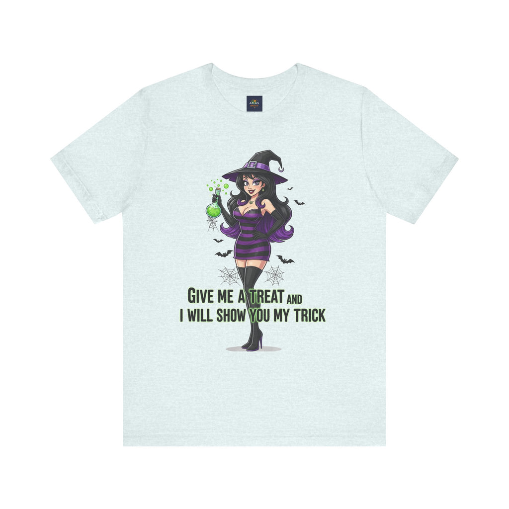 Sexy Witch Halloween T-Shirt - Flirty Witch Costume Tee | Trick or Treat Halloween Shirt - Atlas Briefly