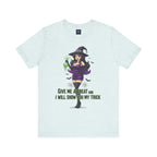 Sexy Witch Halloween T-Shirt - Flirty Witch Costume Tee | Trick or Treat Halloween Shirt - Atlas Briefly