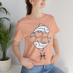 Pisces Zodiac T-shirt - Minimalist Black and White Unisex Tee