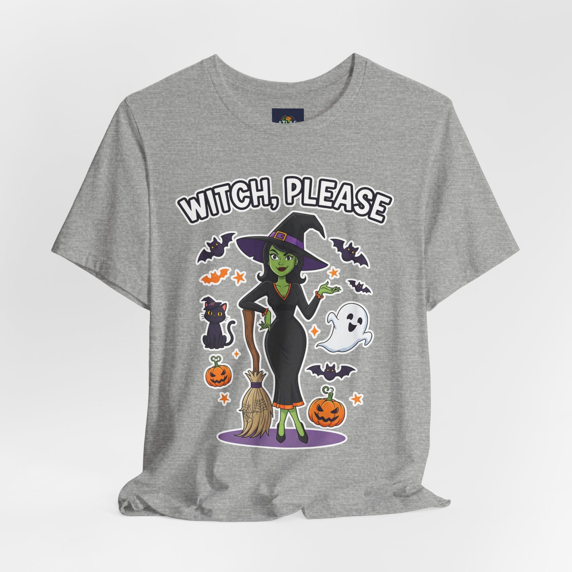Witch Please Halloween T-Shirt - Sassy Witch Tee with Pumpkin Design | Funny Halloween Shirt - Atlas Briefly