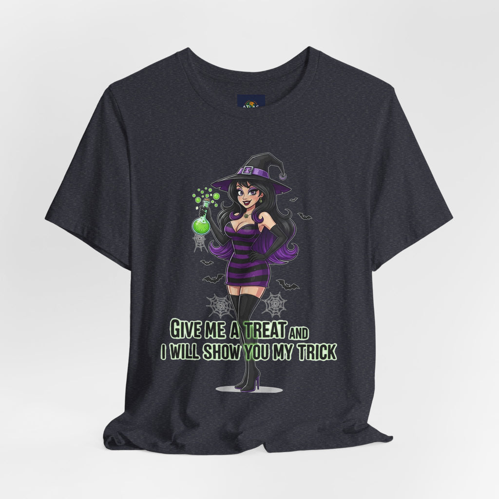 Sexy Witch Halloween T-Shirt - Flirty Witch Costume Tee | Trick or Treat Halloween Shirt - Atlas Briefly