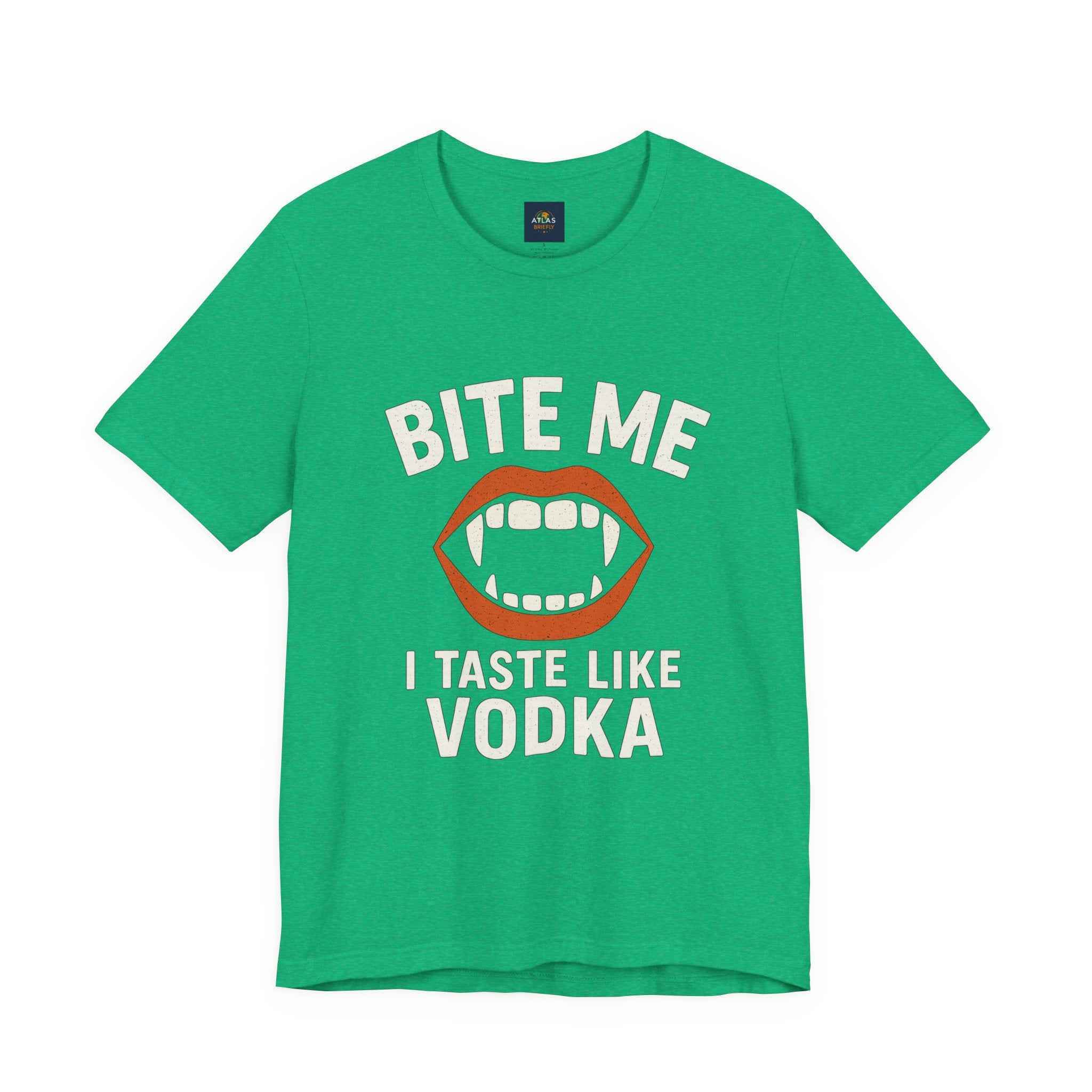 Funny Halloween Vodka T-Shirt – “Bite Me, I Taste Like Vodka” - Atlas Briefly