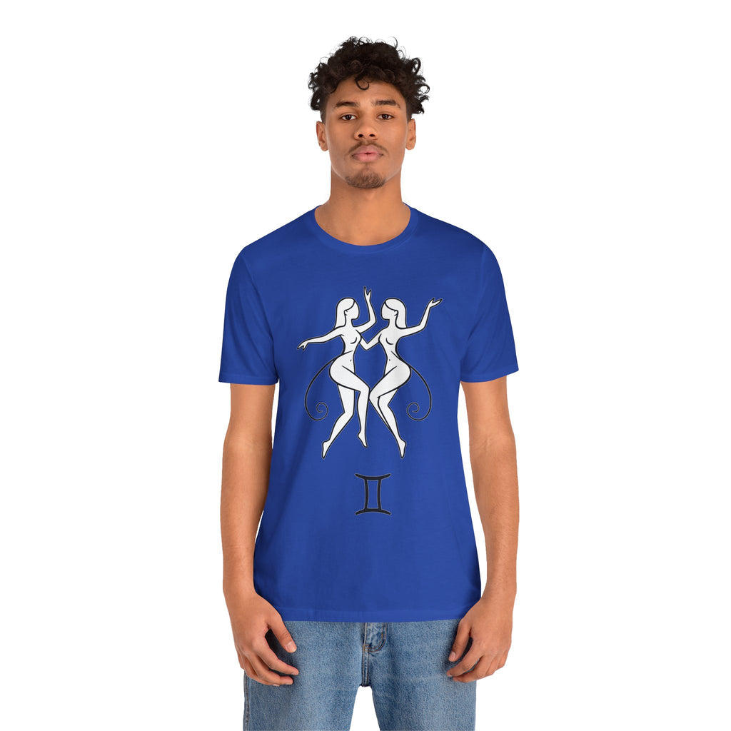 Gemini Zodiac Tee - Minimalistic Black and White Unisex Design