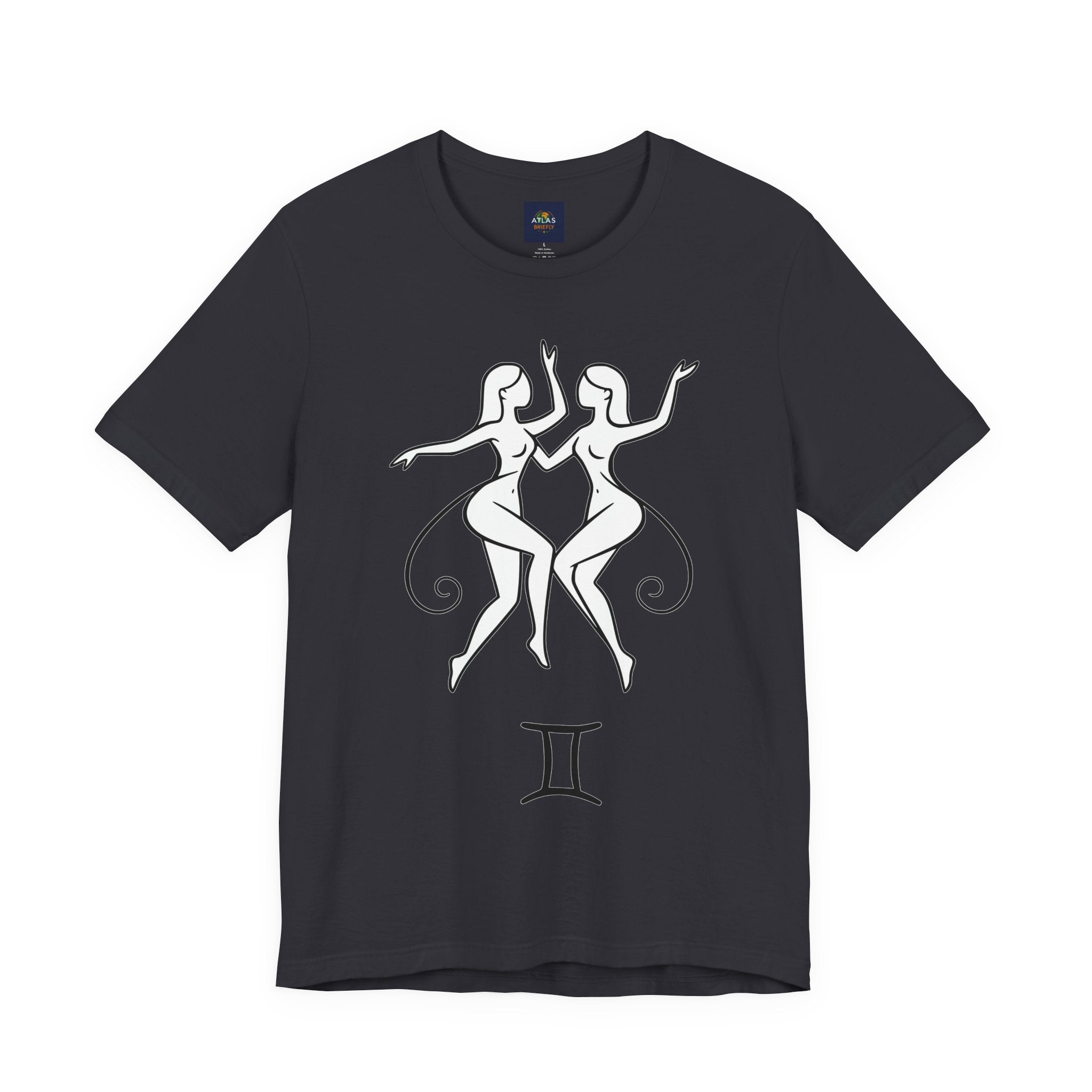 Gemini Zodiac Tee - Minimalistic Black and White Unisex Design