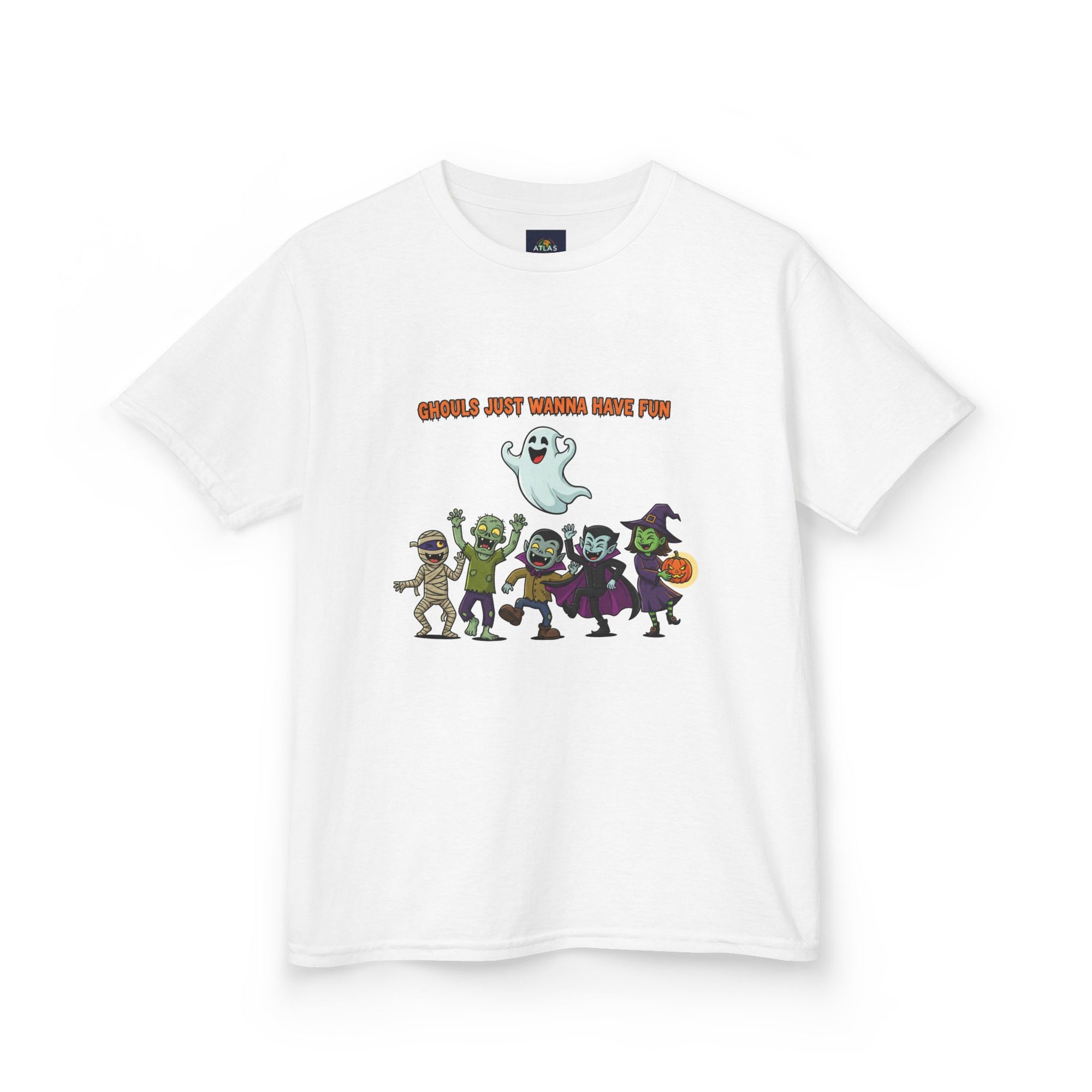 Ghouls Just Wanna Have Fun Kids Halloween T-Shirt | Funny Ghost Mummy Zombie Vampire Witch Shirt for Boys & Girls Trick or Treat Tee - Atlas Briefly