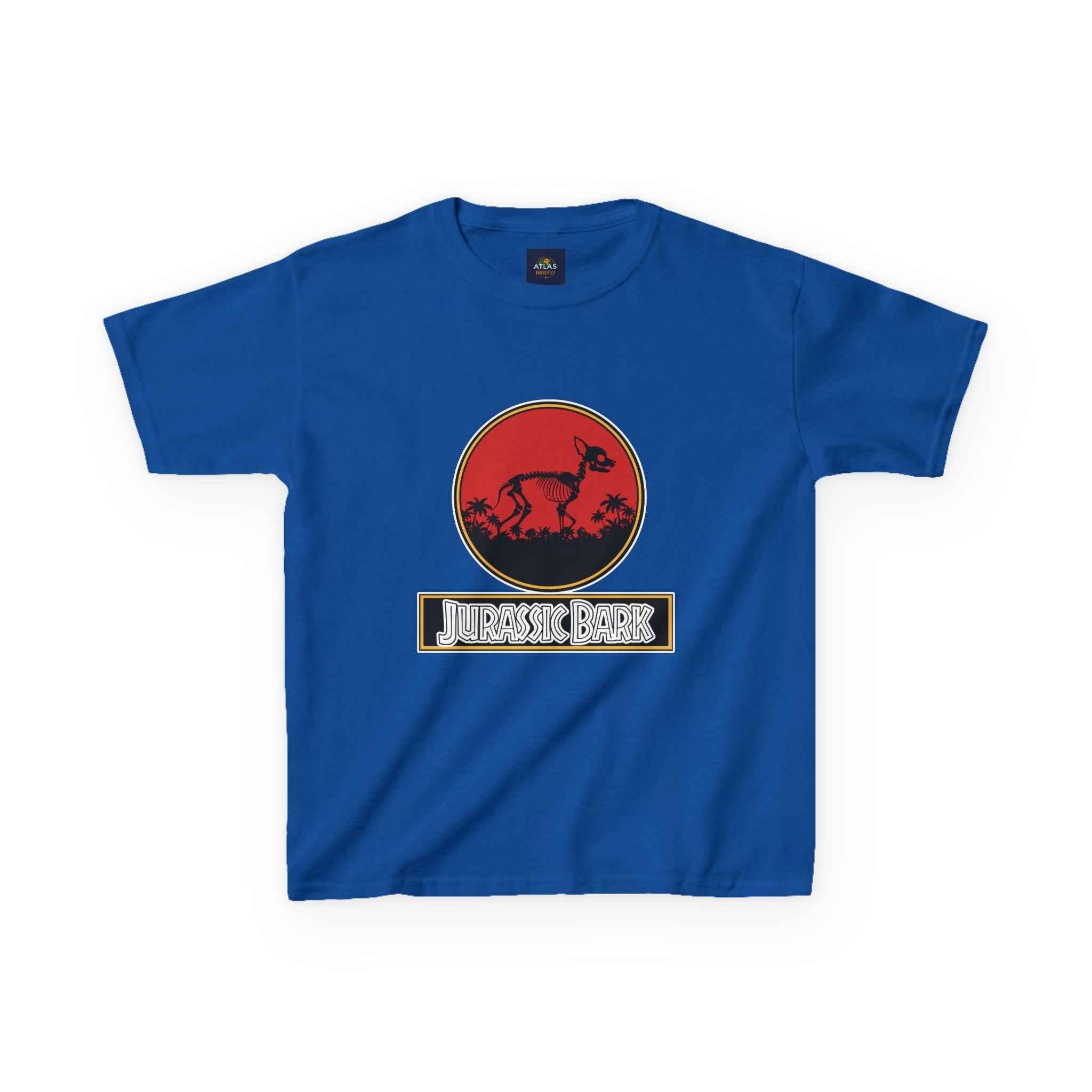 Kids Chihuahua Jurassic Bark T-Shirt - Fun Dog & Dinosaur Tee for Young Pet Lovers - Atlas Briefly