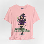 Sexy Witch Halloween T-Shirt - Flirty Witch Costume Tee | Trick or Treat Halloween Shirt - Atlas Briefly