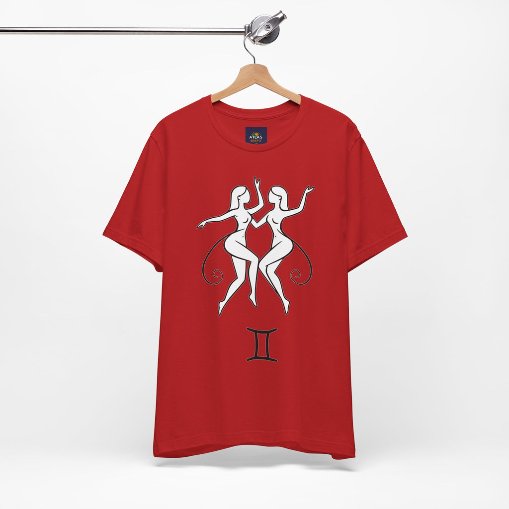Gemini Zodiac Tee - Minimalistic Black and White Unisex Design