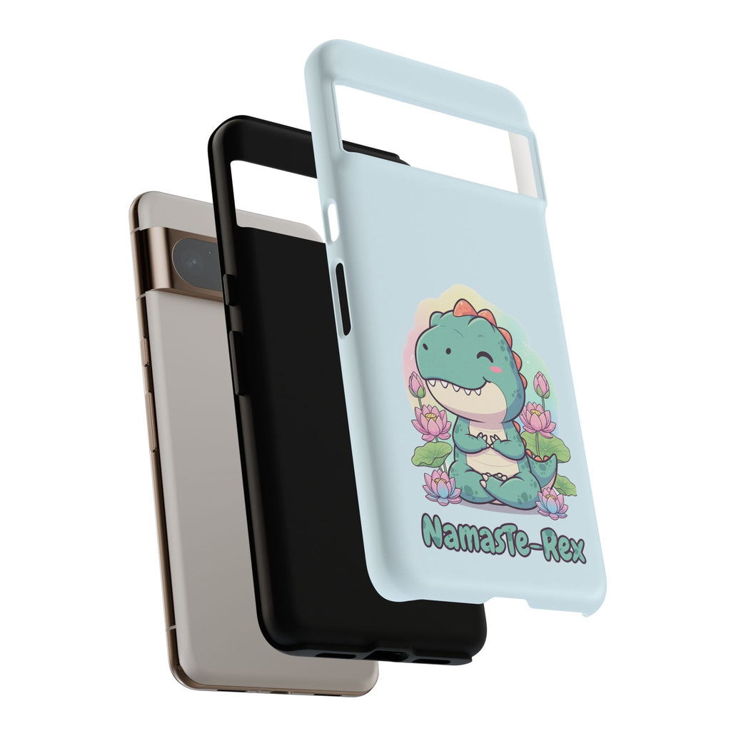 NamasTe-Rex Meditating Dinosaur Phone Case - Funny Yoga T-Rex Mobile Cover | Zen Tech Gift - Atlas Briefly