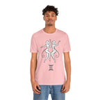 Gemini Zodiac Tee - Minimalistic Black and White Unisex Design