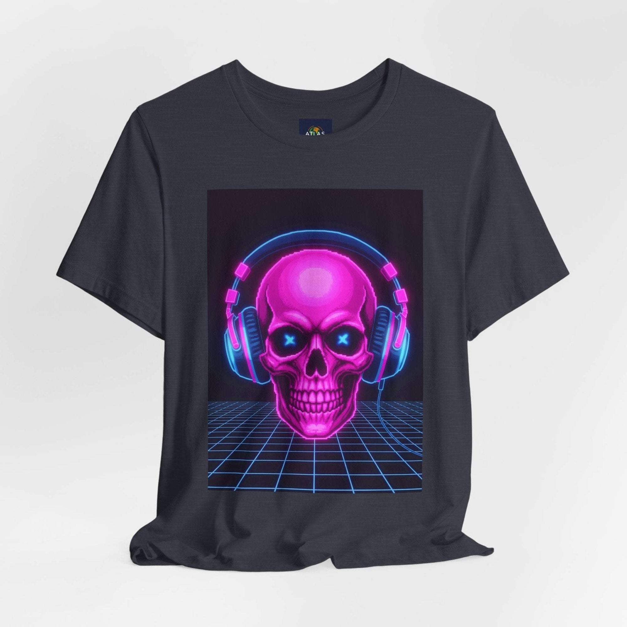 Neon Skull Synthwave Tee - Atlas Briefly