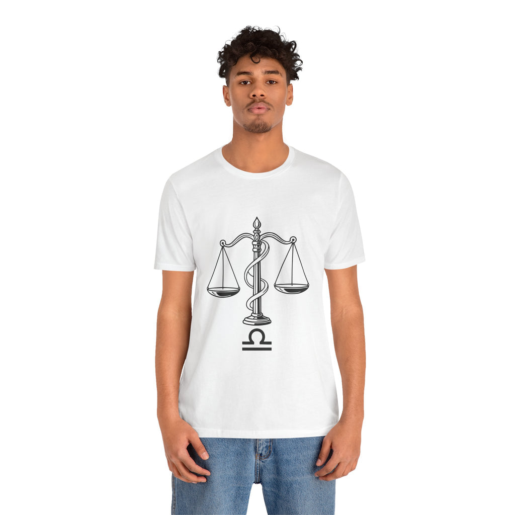 Libra Zodiac Tee - Stylish Unisex Minimalist Black and White Design