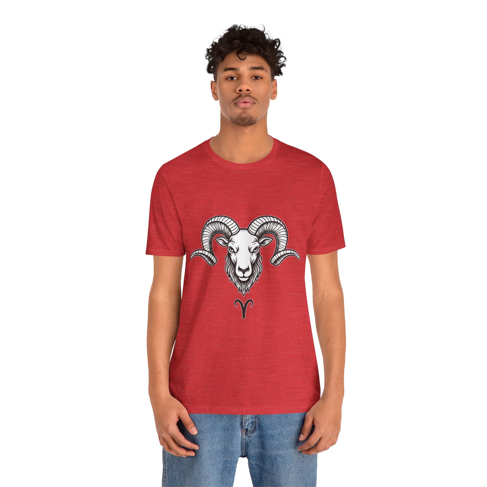 Aries Horoscope Tee - Unisex Black and White Minimal Design